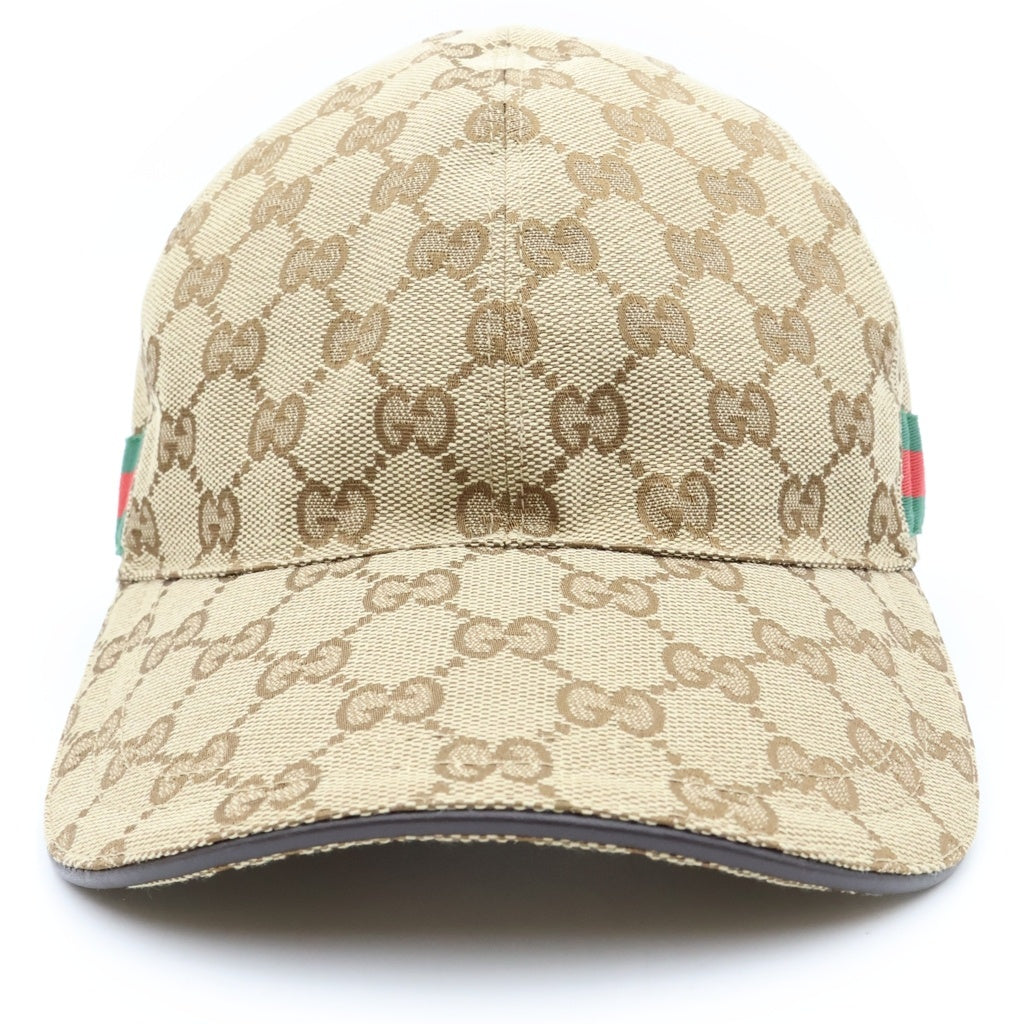 GUCCI(グッチ) シェリーライン GGキャンバス ベースボールキャップ 帽子 ブラウン 200035 レディース