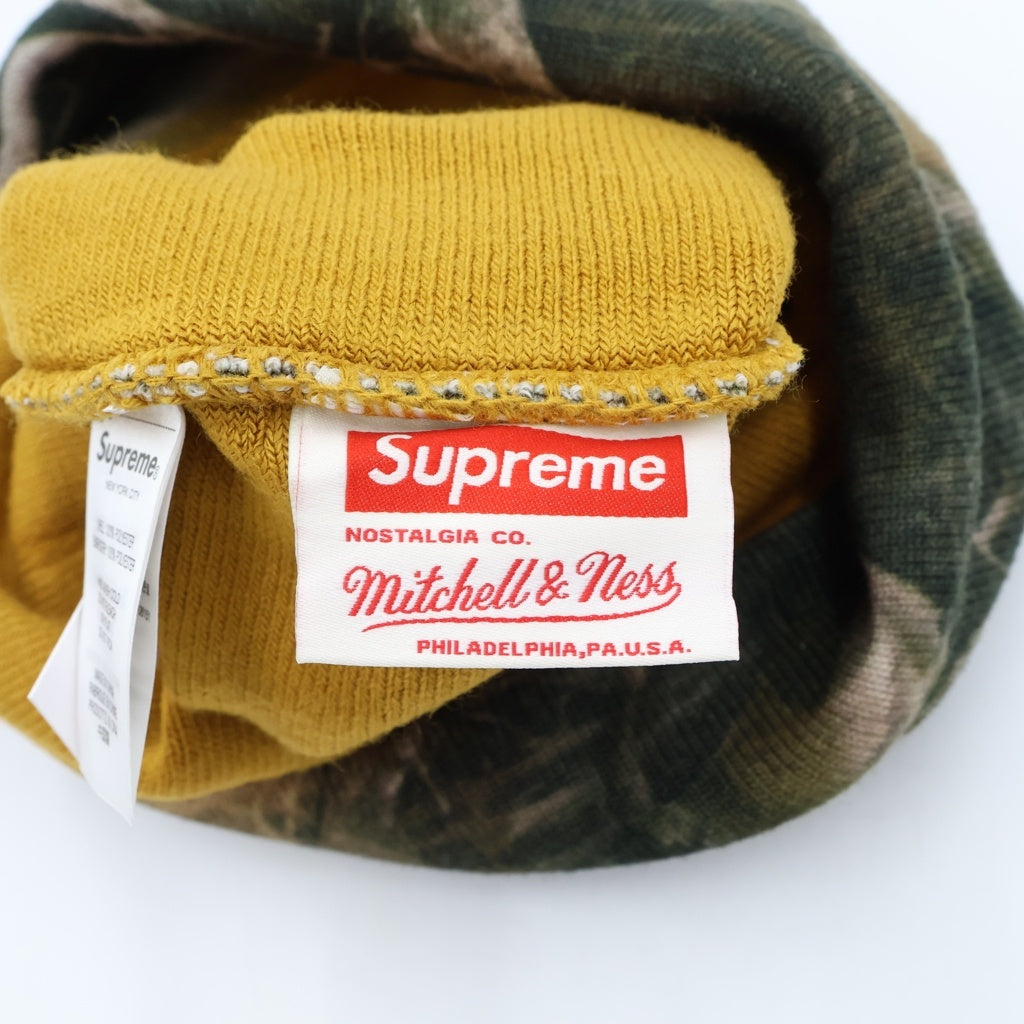 SUPREME(シュプリーム) 24AW ×MITCHELL &NESS NCAA Beanie ミッチェルアンドネス ロゴデザイン リアルツリー ビーニー ニット帽 カーキ