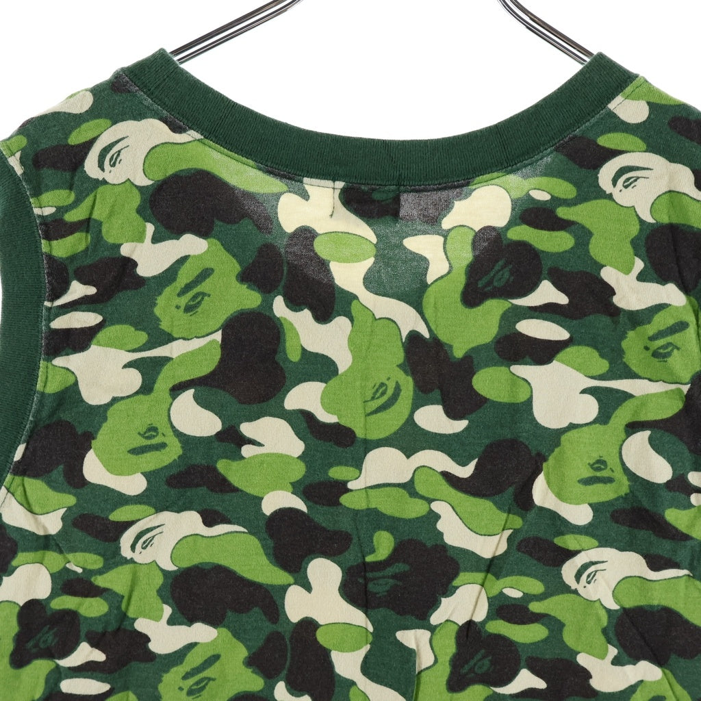 A BATHING APE(アベイシングエイプ) カモフラ タンクトップ カットソー グリーン