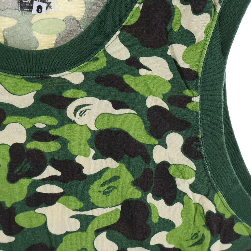 A BATHING APE(アベイシングエイプ) カモフラ タンクトップ カットソー グリーン