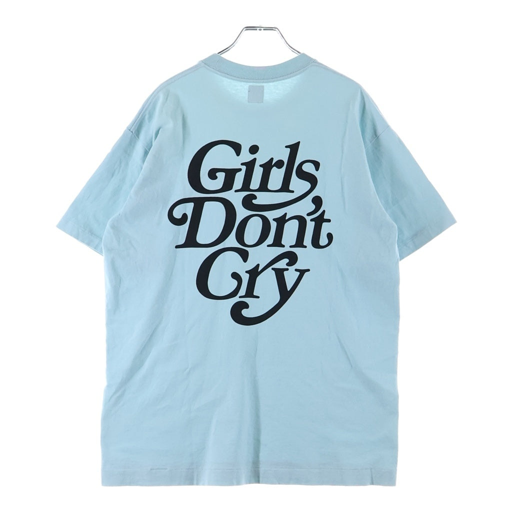 HUMAN MADE(ヒューマンメイド) ×GIRLS DONT CRY ガールズドントクライ ロゴデザイン クルーネック カットソー 半袖Tシャツ ライトブルー
