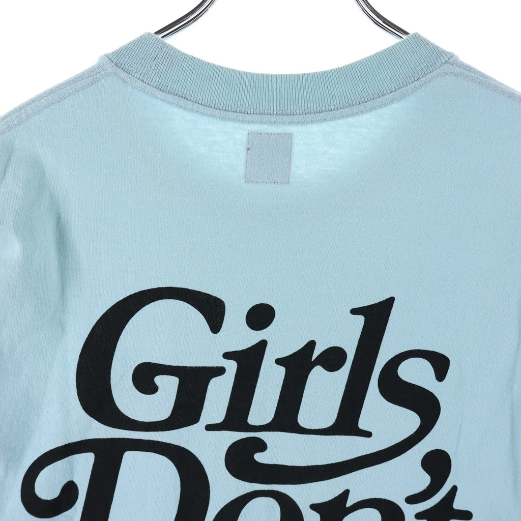 HUMAN MADE(ヒューマンメイド) ×GIRLS DONT CRY ガールズドントクライ ロゴデザイン クルーネック カットソー 半袖Tシャツ ライトブルー