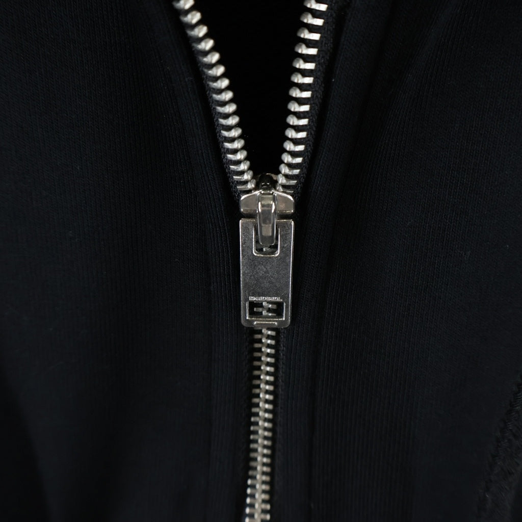 DIESEL(ディーゼル) ロゴデザイン フーデッド ジップアップ スウェット パーカー ブラック A06493