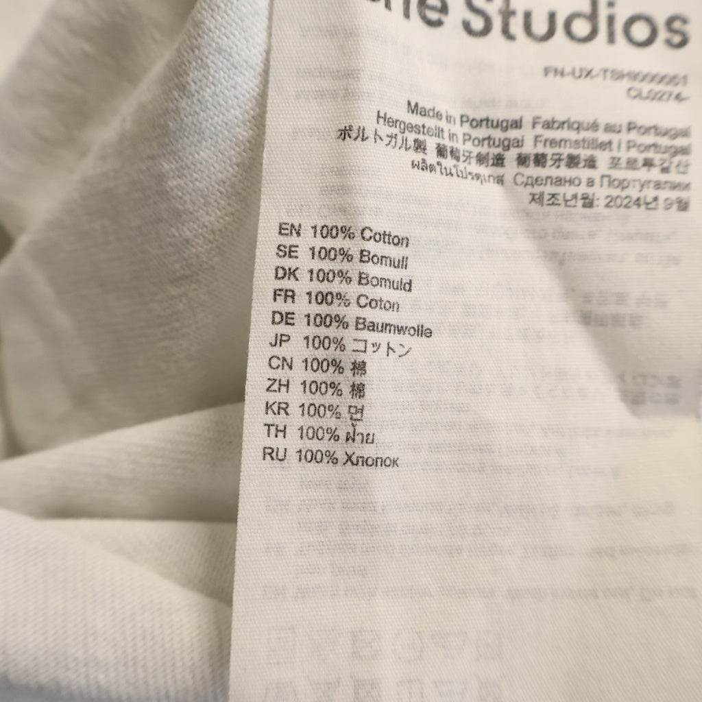 Acne Studios(アクネ ストゥディオズ) 25SS スタンプロゴプリント半袖Tシャツ カットソー ホワイト FN-UX-TSHI000051
