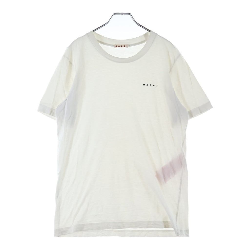 MARNI(マルニ) ミニロゴ刺繍半袖Tシャツ カットソー ホワイト HUMU0198X1 UTCZ57