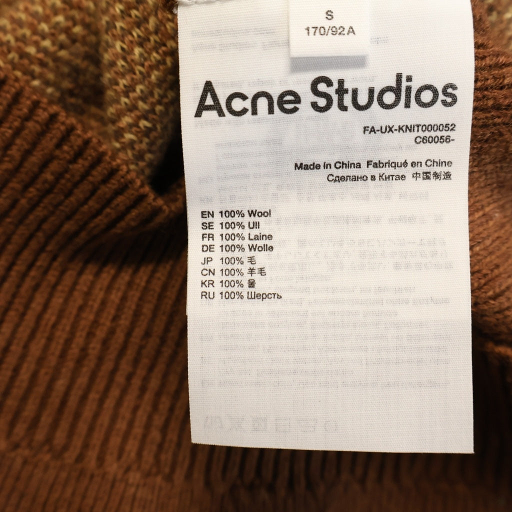 Acne Studios(アクネ ストゥディオズ) フェイスパッチ Vネックカーディガン ブラウン FA-UX-KNIT000052