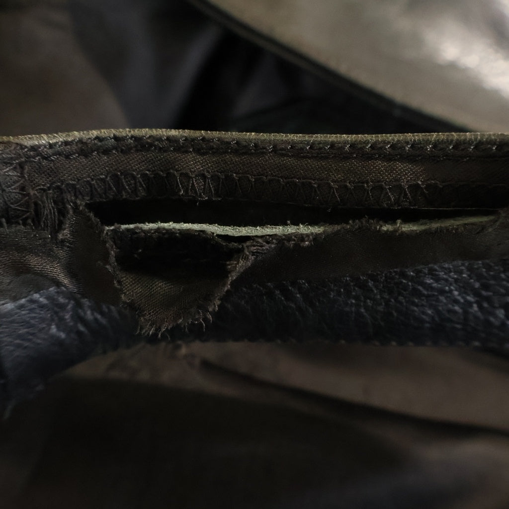 CHROME HEARTS(クロムハーツ) OLD CLASSIC 2B LTER オールド クロスボタン スクロールラベル レザーベスト ブラック
