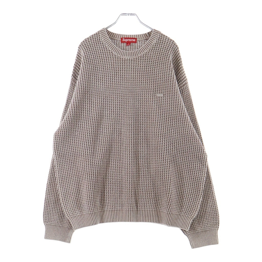 SUPREME(シュプリーム) 26SS Washed Small Box Waffle Sweater ウォッシュド スモールボックスロゴ ワッフルセーター ニット ブラウン