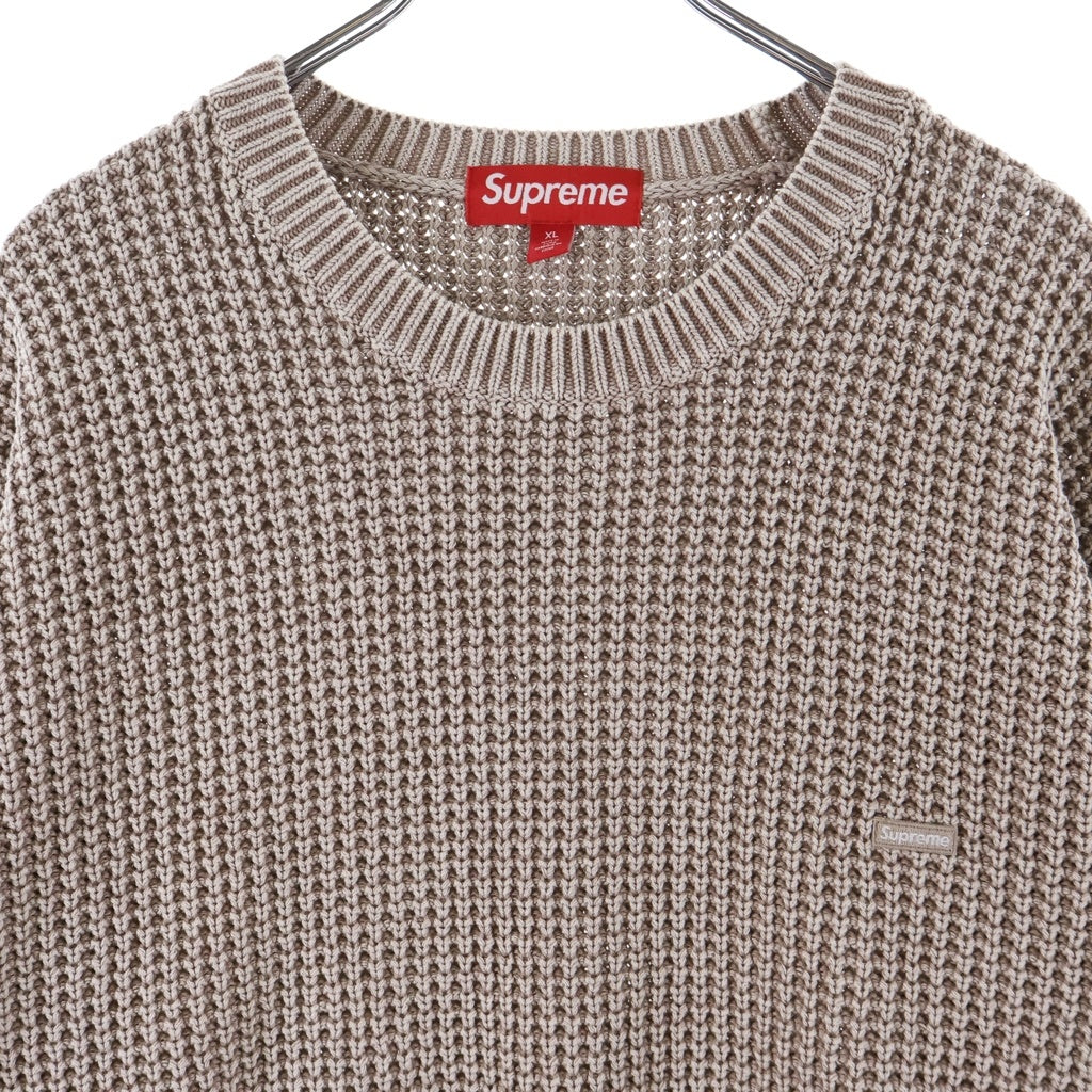 SUPREME(シュプリーム) 26SS Washed Small Box Waffle Sweater ウォッシュド スモールボックスロゴ ワッフルセーター ニット ブラウン