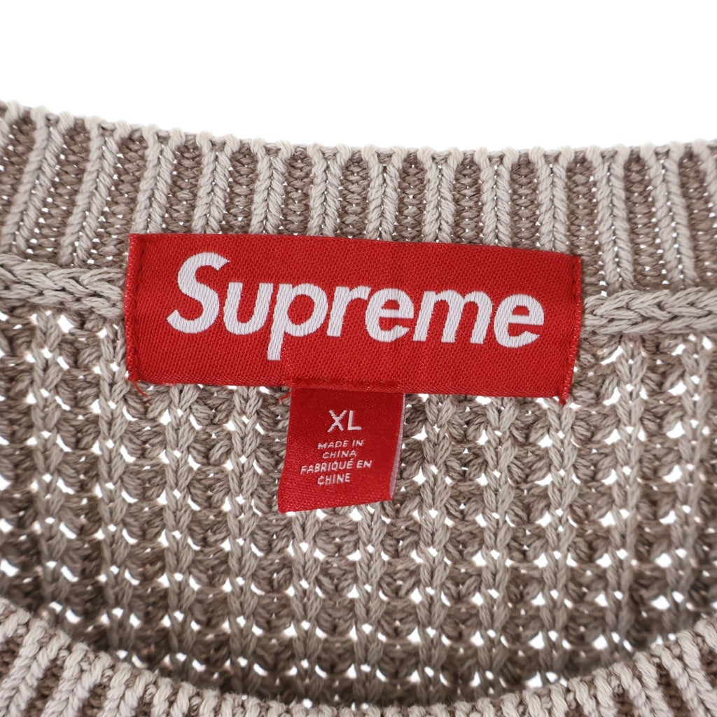 SUPREME(シュプリーム) 26SS Washed Small Box Waffle Sweater ウォッシュド スモールボックスロゴ ワッフルセーター ニット ブラウン