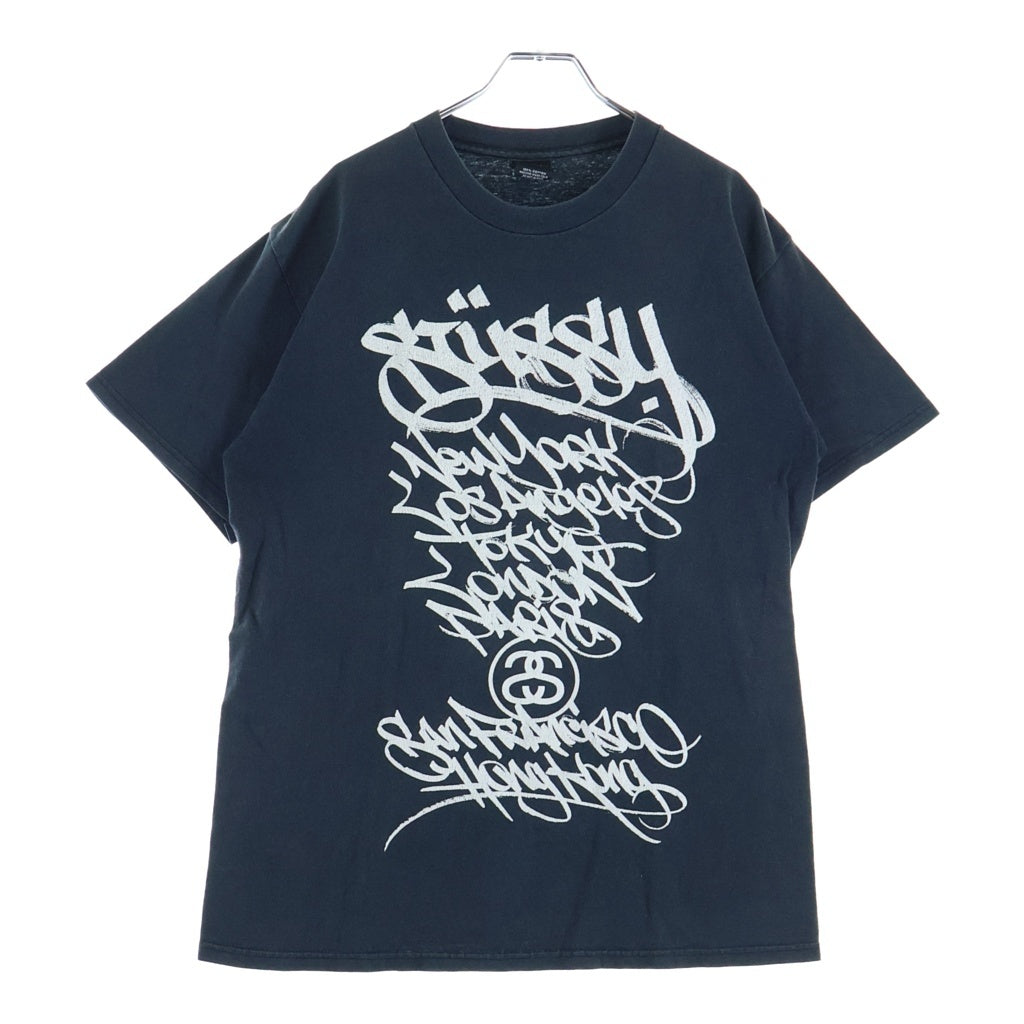 STUSSY(ステューシー) 00s VINTAGE OLD ×JOSE PARLA TEE 2006 メキシコ製 黒タグ ホセパルラ ワールドツアー プリント半袖Tシャツ ブラック