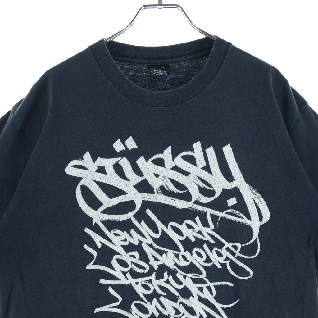 STUSSY(ステューシー) 00s VINTAGE OLD ×JOSE PARLA TEE 2006 メキシコ製 黒タグ ホセパルラ ワールドツアー プリント半袖Tシャツ ブラック