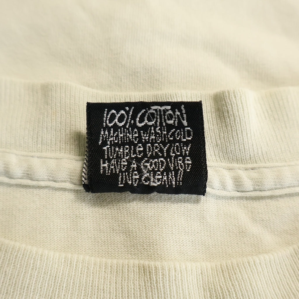 STUSSY(ステューシー) 90s VINTAGE OLD CLOVER SPADE TEE USA アメリカ製 黒タグ クローバー スペード 両面プリント半袖Tシャツ アイボリー