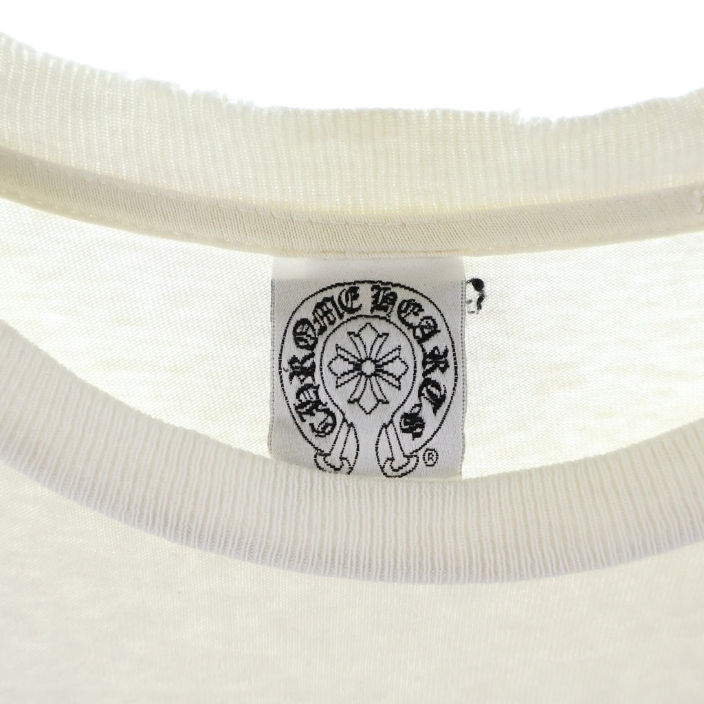 CHROME HEARTS(クロムハーツ) OLD FLRL CRS TEE オールド フローラルクロス スクロールラベルプリント クルーネック 半袖Tシャツ カットソー ホワイト