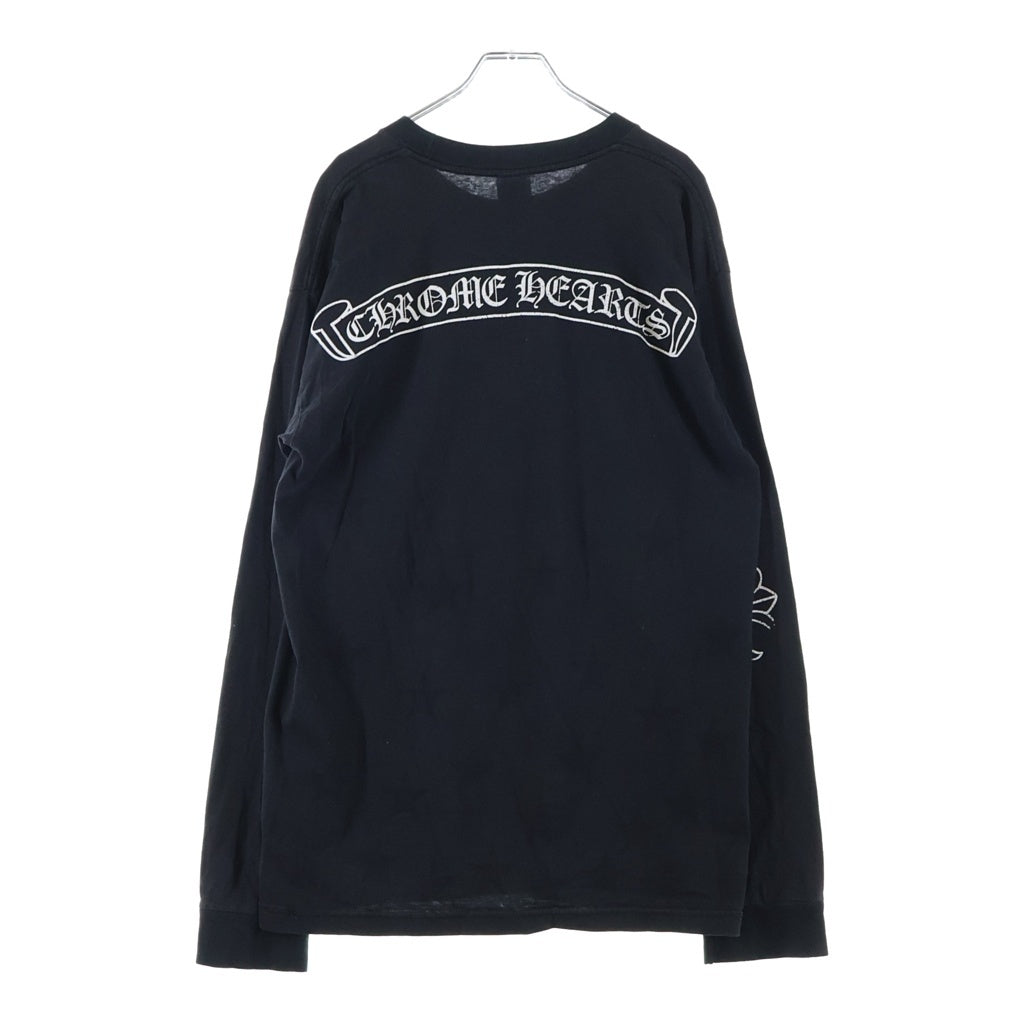 CHROME HEARTS(クロムハーツ) OLD Sleeve CH Plus Print L/S Tee オールド ホースシュー 袖CHプラスプリント長袖Tシャツ ブラック