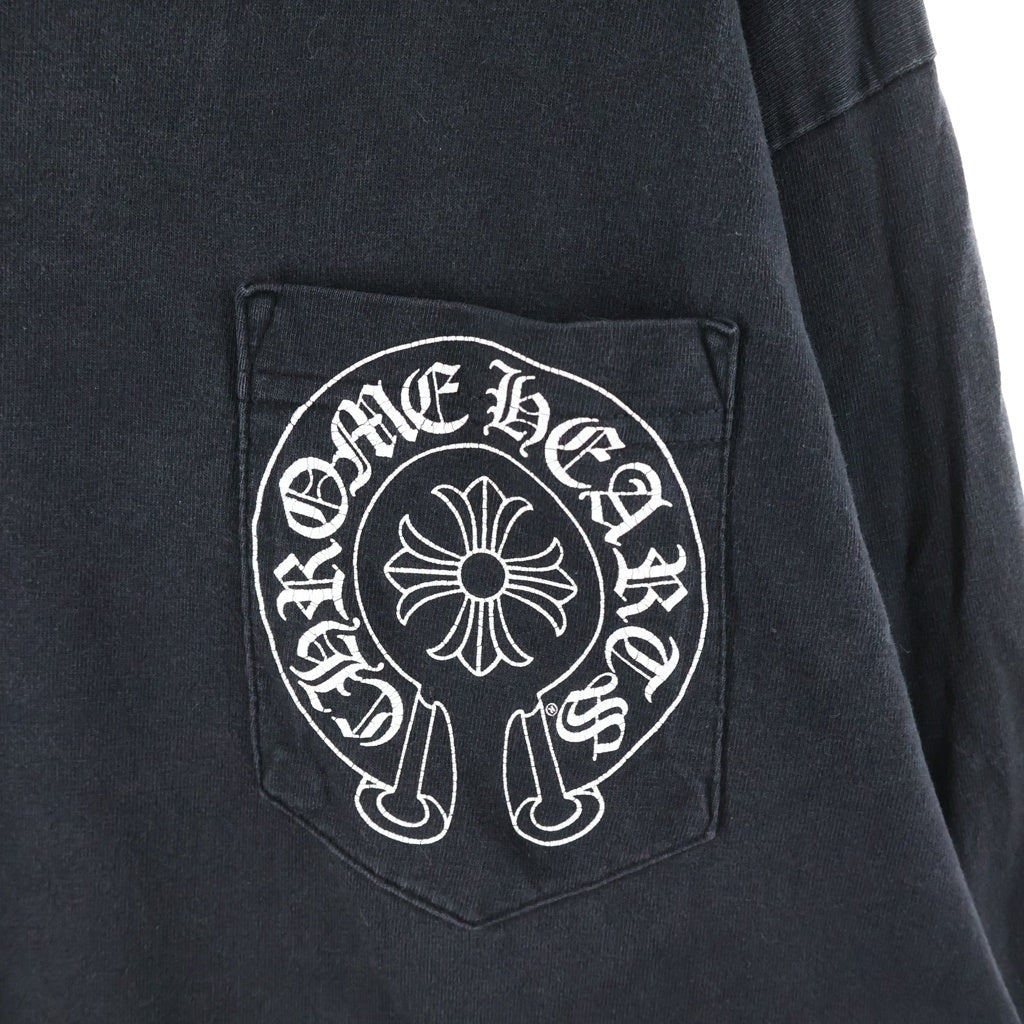 CHROME HEARTS(クロムハーツ) OLD Sleeve CH Plus Print L/S Tee オールド ホースシュー 袖CHプラスプリント長袖Tシャツ ブラック