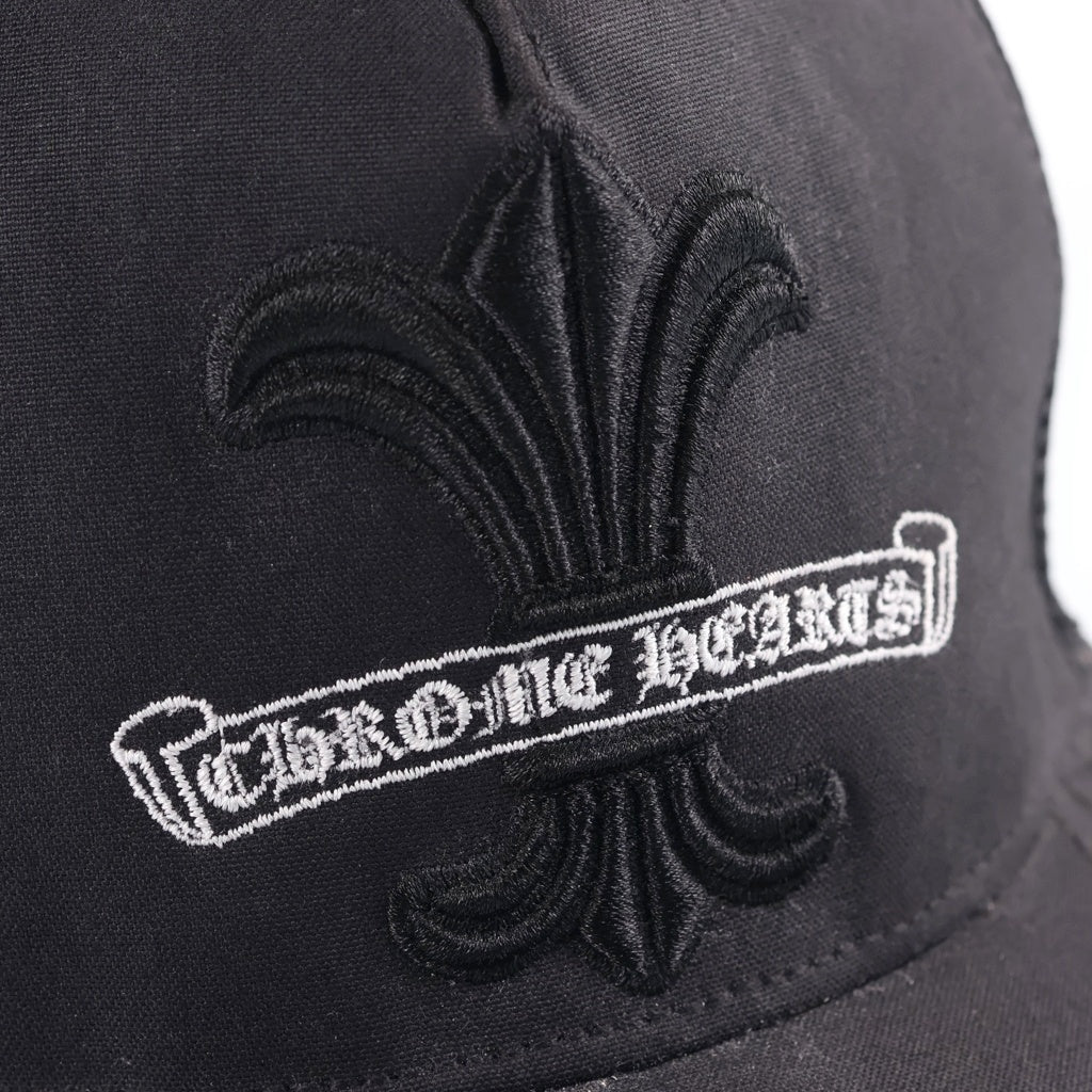 CHROME HEARTS(クロムハーツ) BSフレア スクロール刺繍 メッシュキャップ 帽子 ブラック
