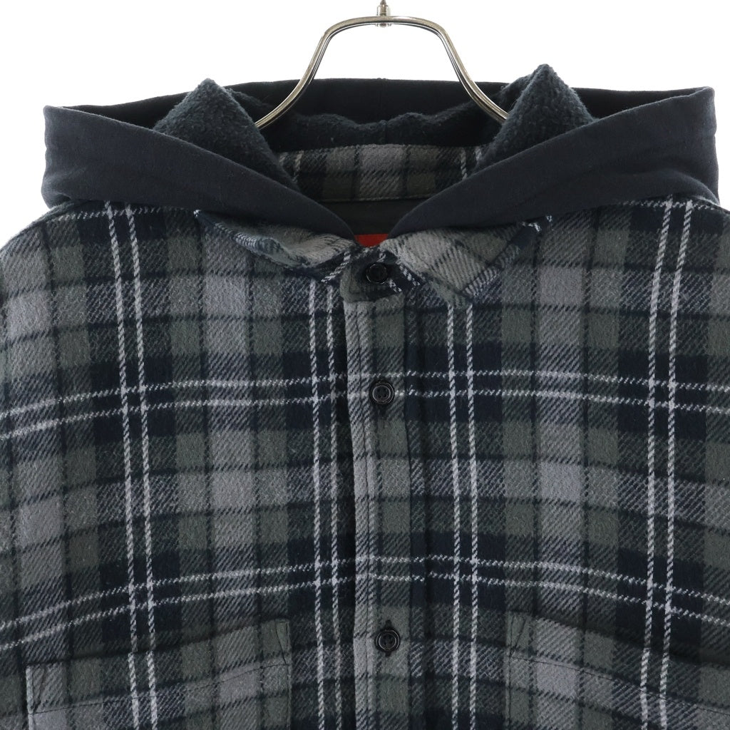 SUPREME(シュプリーム) 23AW Tartan Flannel Hooded Shirt タータンチェック フランネルシャツ ブラック