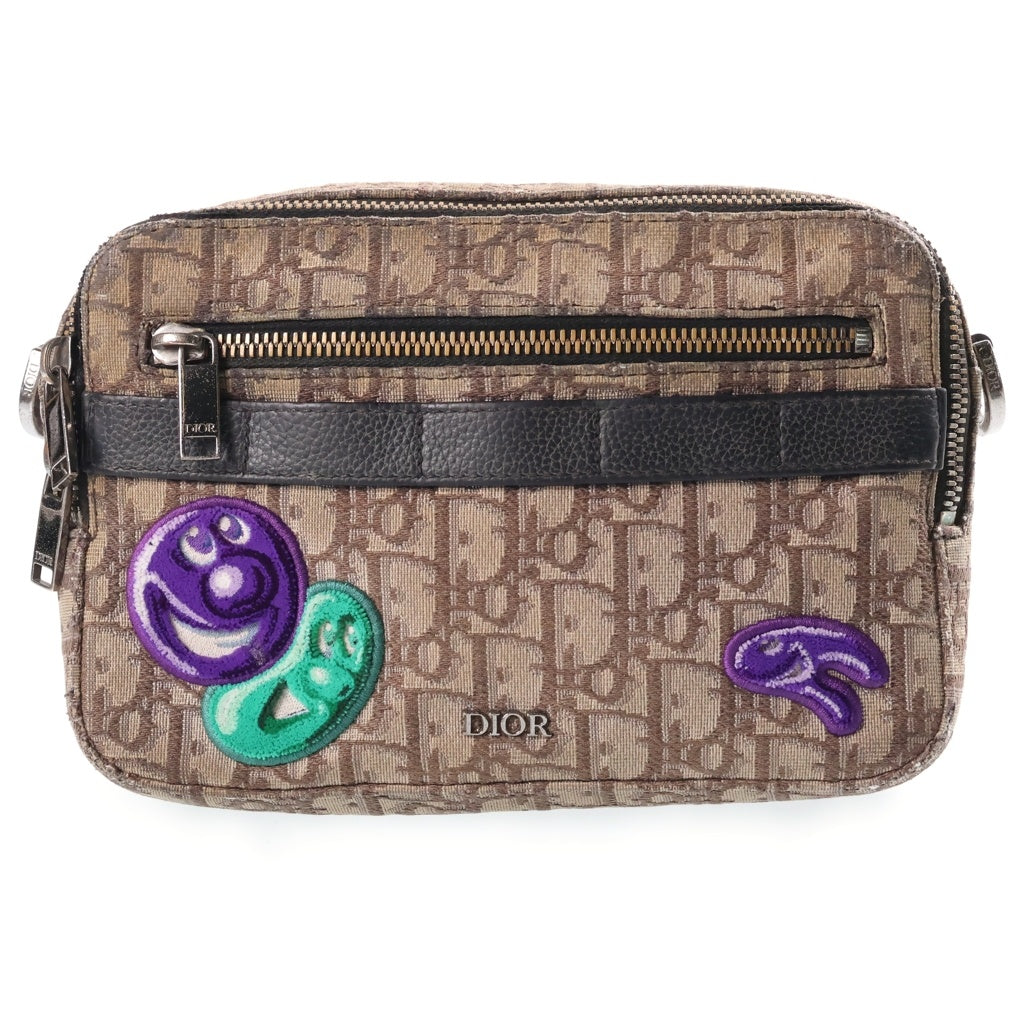 DIOR(ディオール) ×KENNY SCHARF ケニーシャーフ ジャガードショルダーバッグ ブラウン/ベージュ レディース