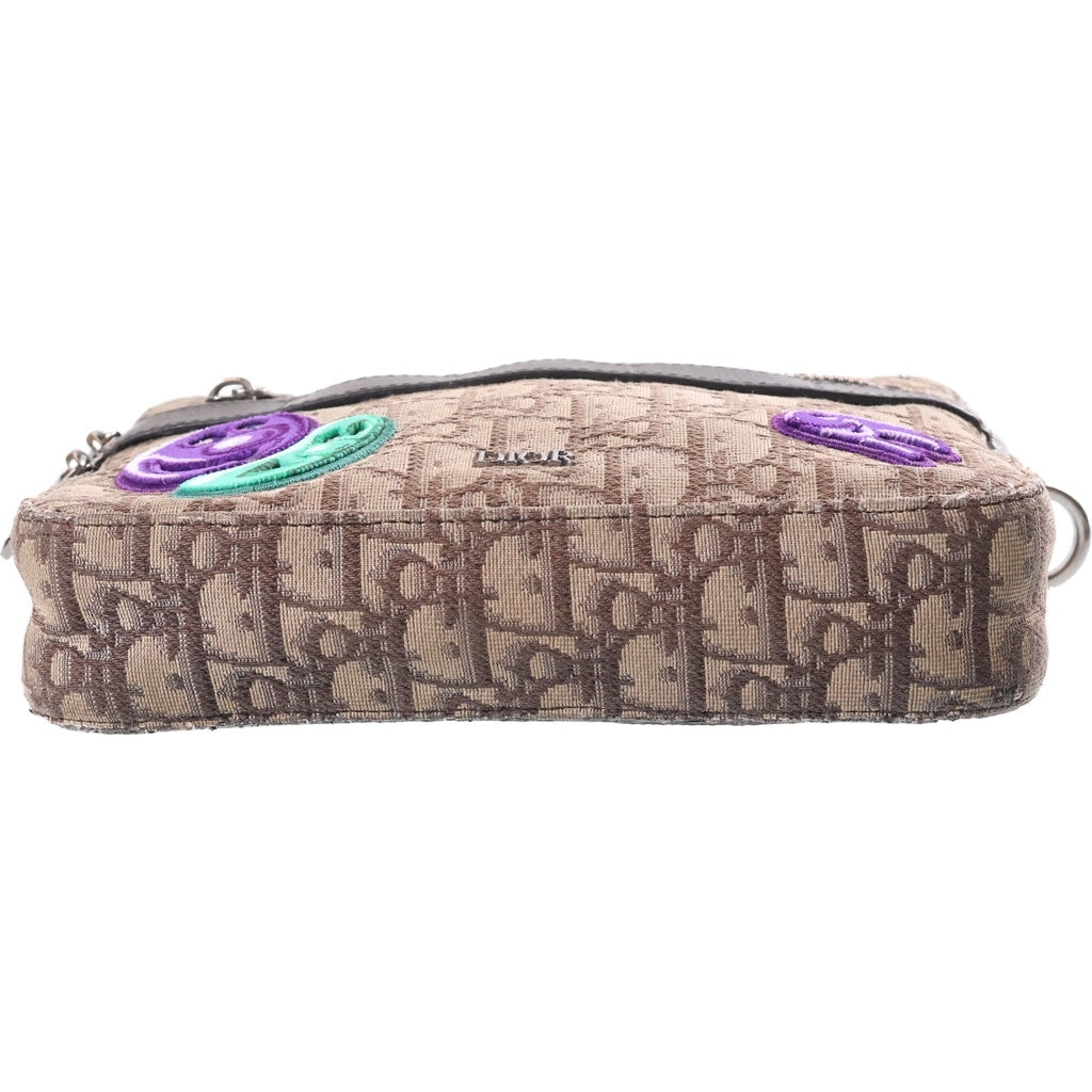 DIOR(ディオール) ×KENNY SCHARF ケニーシャーフ ジャガードショルダーバッグ ブラウン/ベージュ レディース