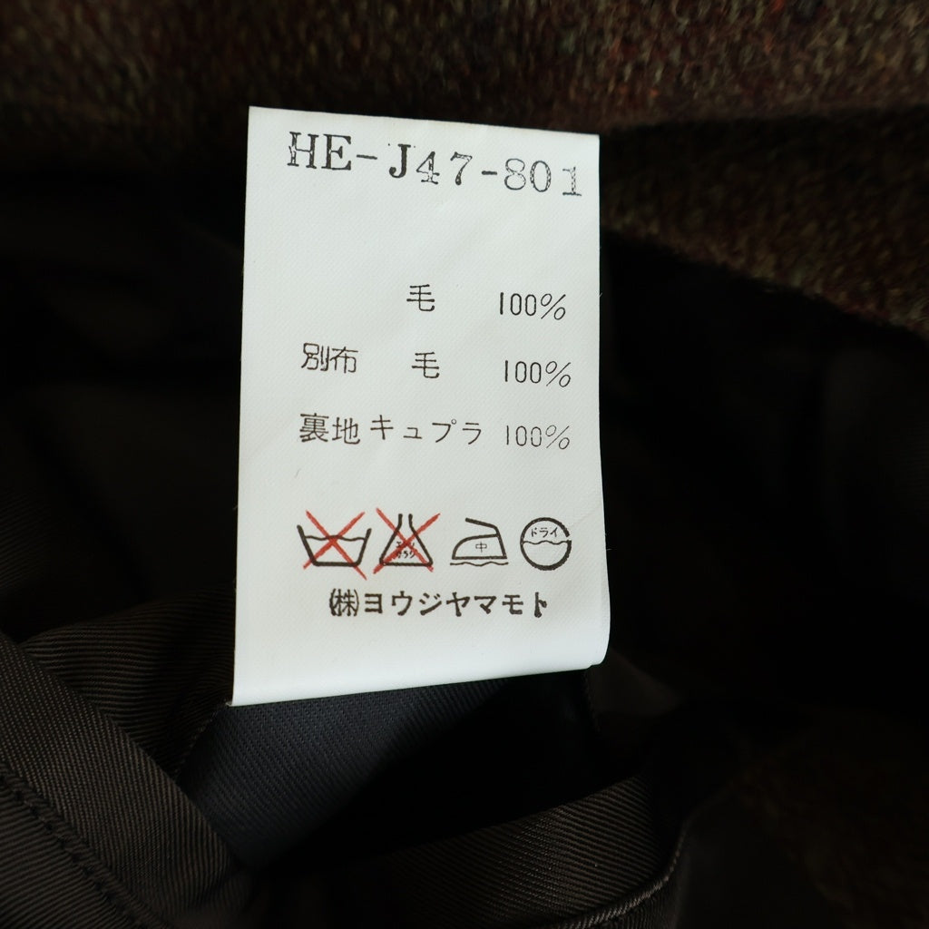 Yohji Yamamoto POUR HOMME(ヨウジヤマモト プールオム) 95AW ツイード切り替え シングル テーラードジャケット ブラウン HE-J47-801
