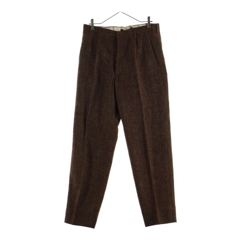 Yohji Yamamoto POUR HOMME(ヨウジヤマモト プールオム) 95AW センタープレス ツイード スラックスパンツ ブラウン HE-P04-110