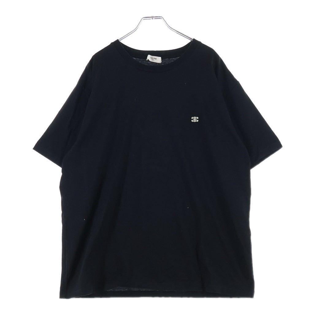 CELINE(セリーヌ) トリオンフ刺繍 クルーネック半袖Tシャツ カットソー ブラック 2X04I671Q