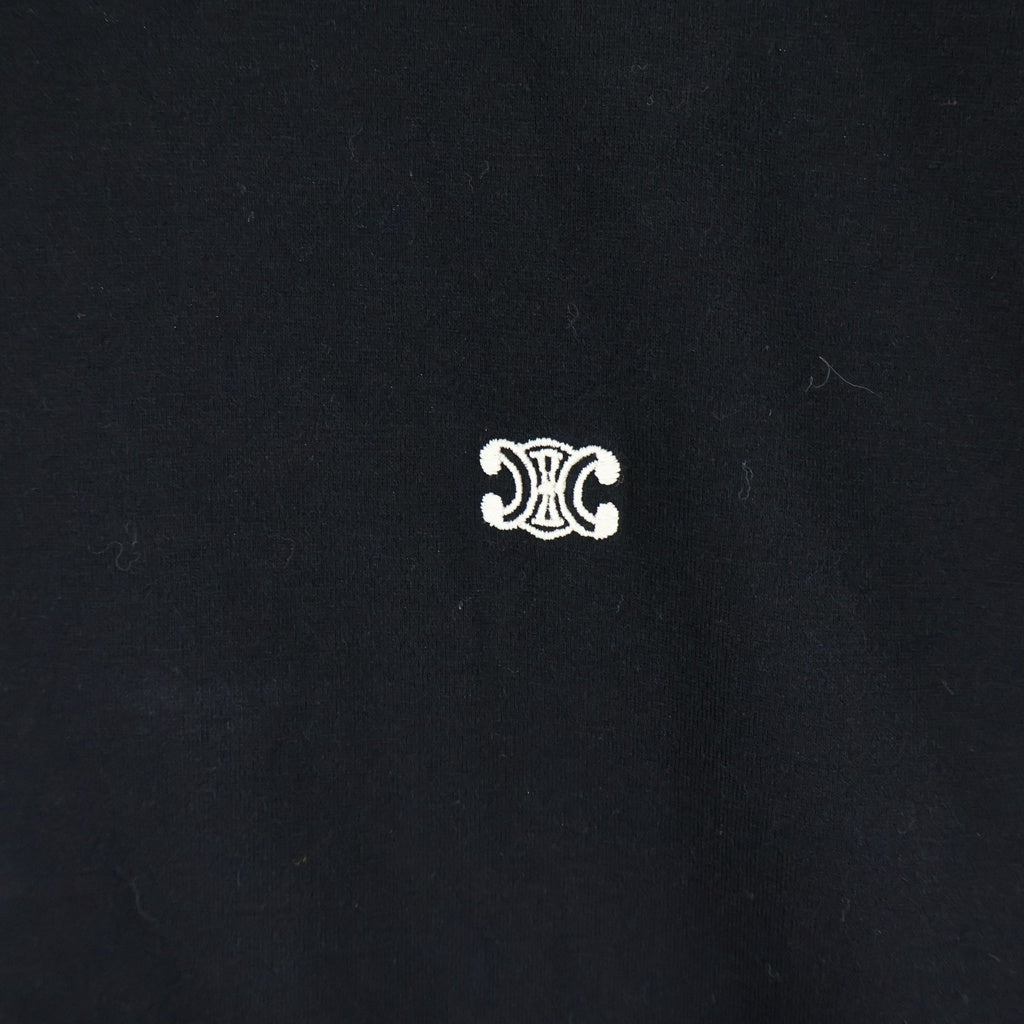 CELINE(セリーヌ) トリオンフ刺繍 クルーネック半袖Tシャツ カットソー ブラック 2X04I671Q