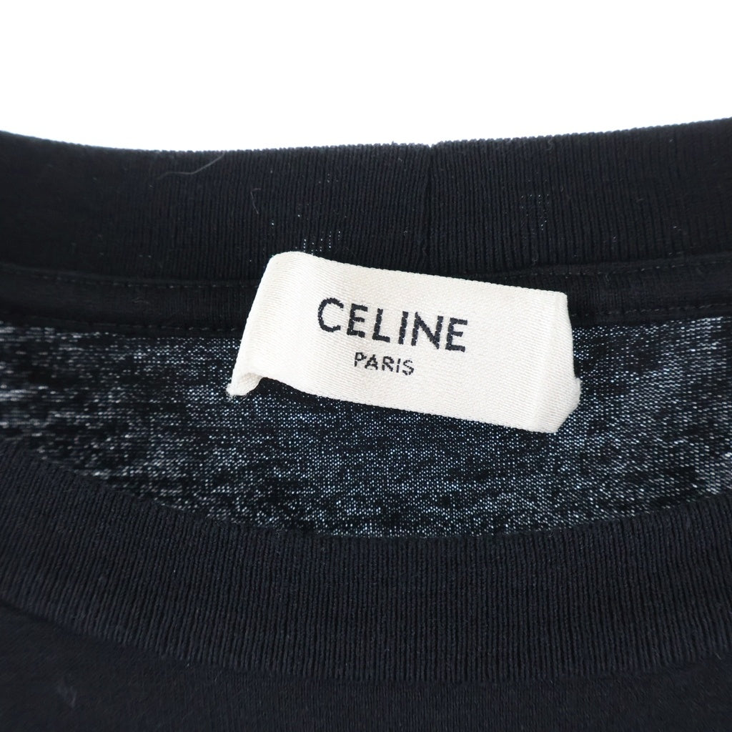 CELINE(セリーヌ) トリオンフ刺繍 クルーネック半袖Tシャツ カットソー ブラック 2X04I671Q