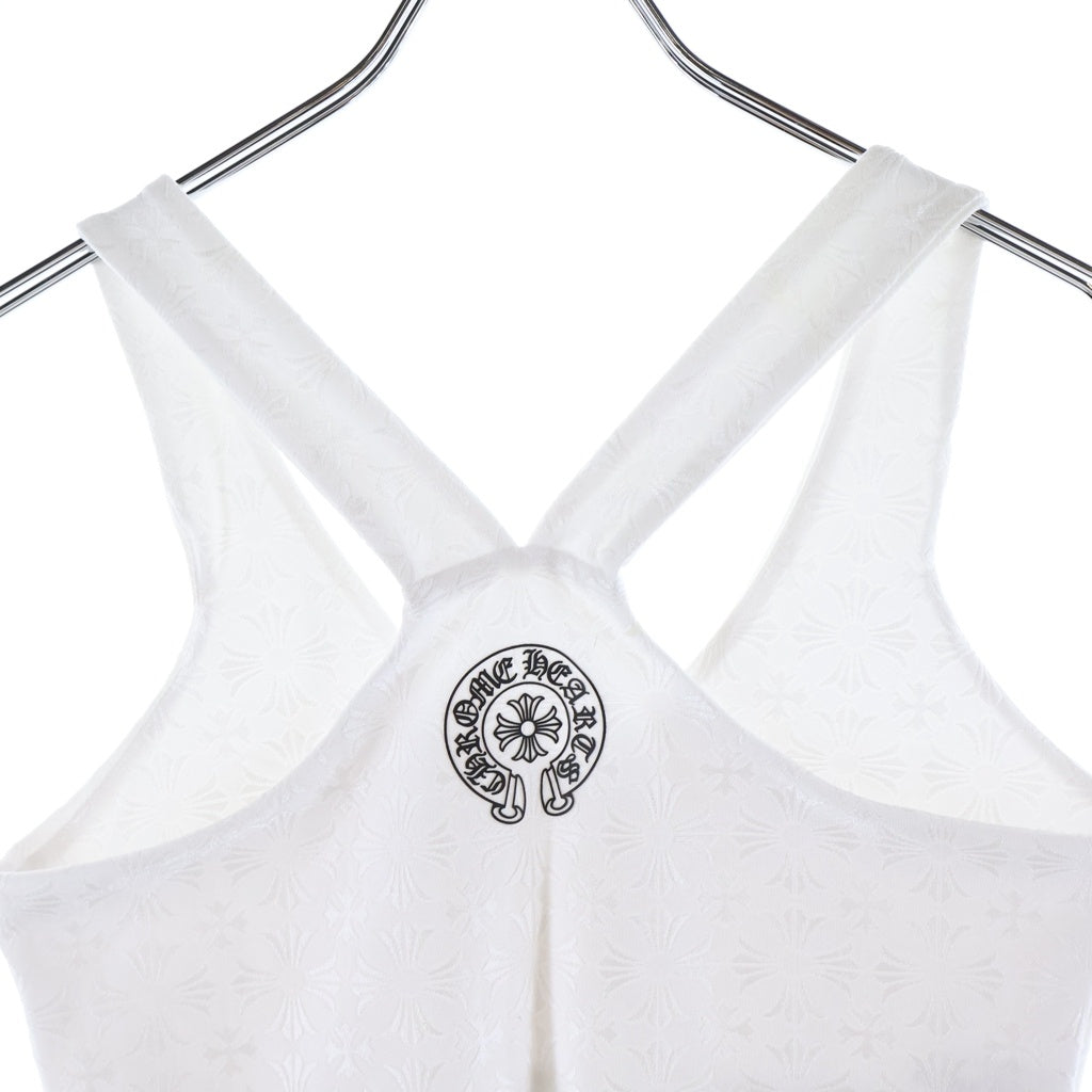 CHROME HEARTS(クロムハーツ) CHプラス総柄リブタンクトップ ホワイト レディース