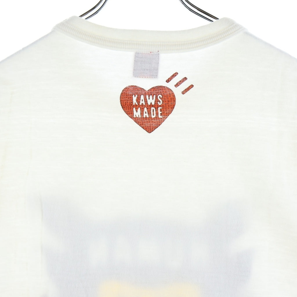 HUMAN MADE(ヒューマンメイド) ×KAWS FACE TEE カウズ フェイス クルーネック カットソー 半袖Tシャツ ホワイト