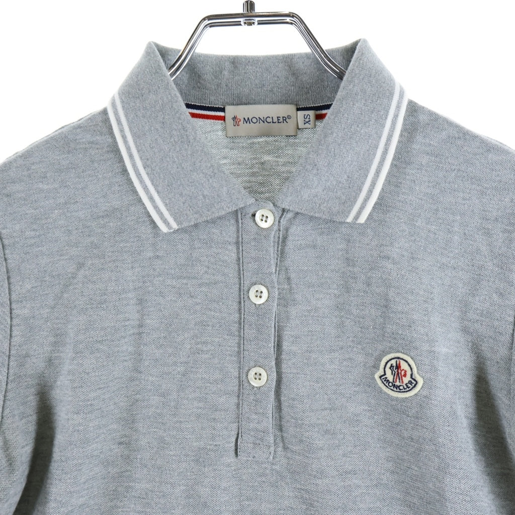 MONCLER(モンクレール) MAGLIA POLO MANICA CORTA マーリア ポロ マニカ コルタ ロゴデザイン 半袖ポロシャツ グレー レディース 41093835090084080