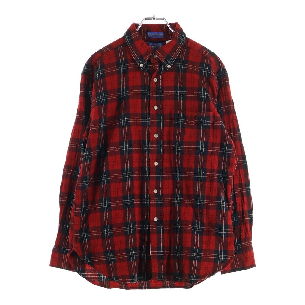PENDLETON(ペンドルトン) 90S VINTAGE WOOL CHECK L/S SHIRT ウール チェック柄 長袖シャツ レッド
