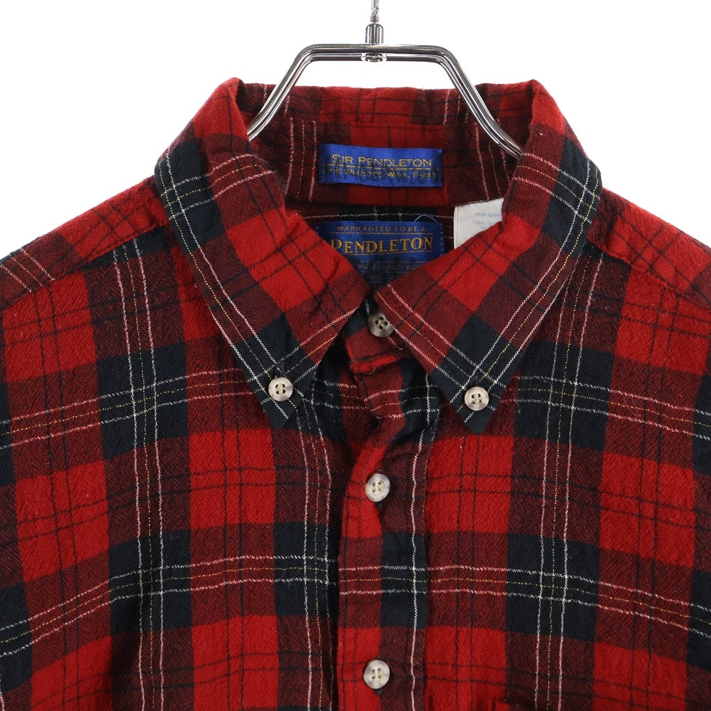 PENDLETON(ペンドルトン) 90S VINTAGE WOOL CHECK L/S SHIRT ウール チェック柄 長袖シャツ レッド