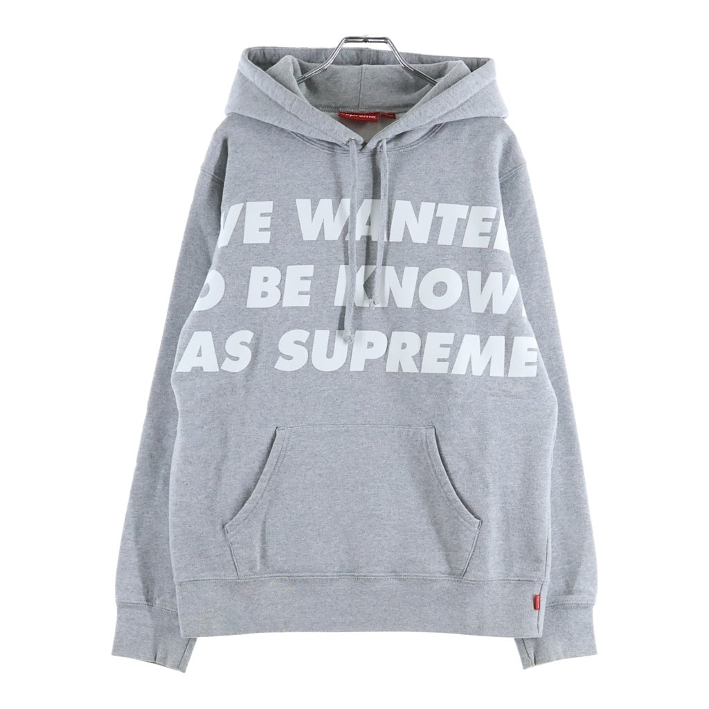 SUPREME(シュプリーム) 20AW We Wanted To Be Know As Supreme ウィー ウォンテッド ノーズ アズ シュプリーム フーデッド スウェット パーカー グレー