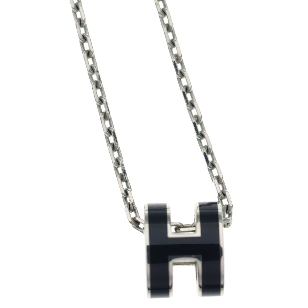 HERMES(エルメス) ミニHチャーム ポップアッシュH ネックレス ブラック/シルバー H147992FP レディース