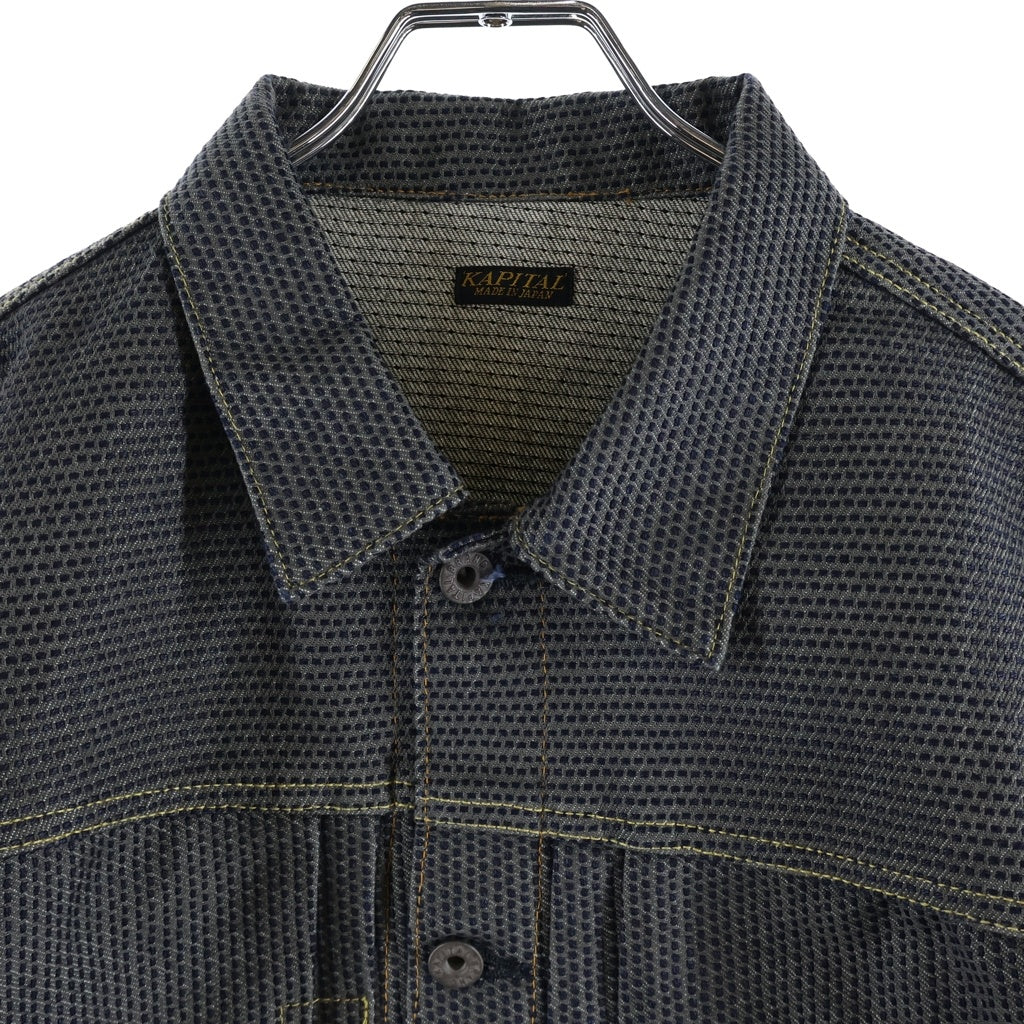 KAPITAL(キャピタル) CENTURY DENIM JACKET KOUNTRY 柿渋 刺し子 センチュリー ファースト デニムジャケット ブラック KAP-302A