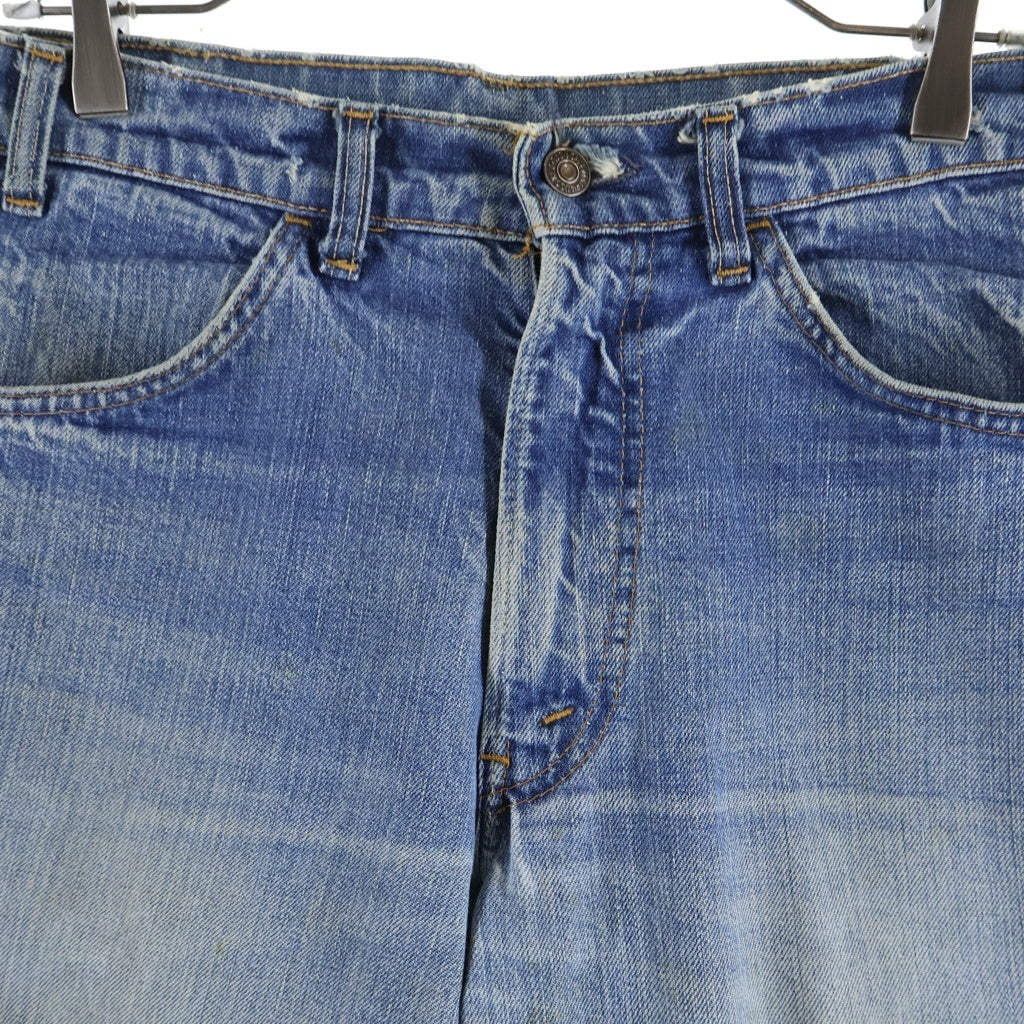 Levi's(リーバイス) 70S VINTAGE 517 66後期 オレンジタブ ボタン裏8 42TALON フレアデニムパンツ ブルー