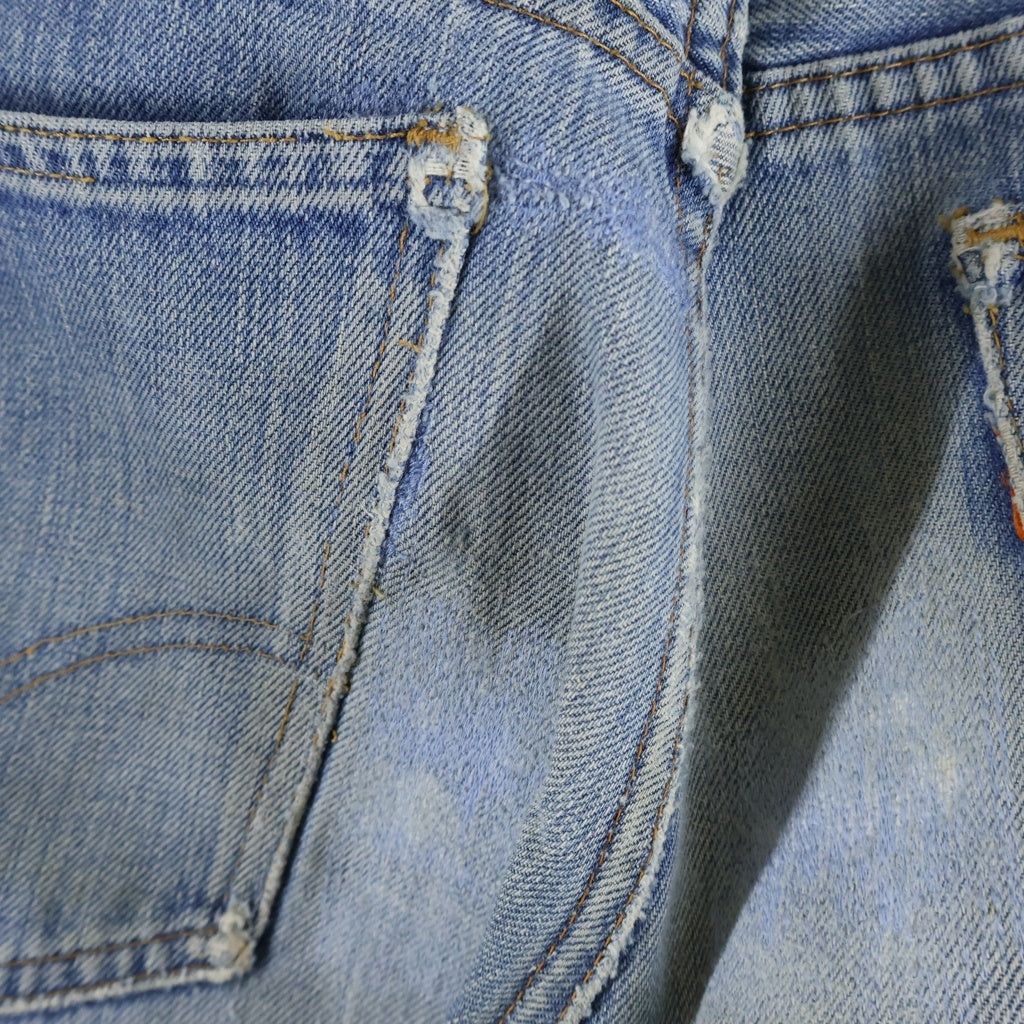 Levi's(リーバイス) 70S VINTAGE 517 66後期 オレンジタブ ボタン裏8 42TALON フレアデニムパンツ ブルー