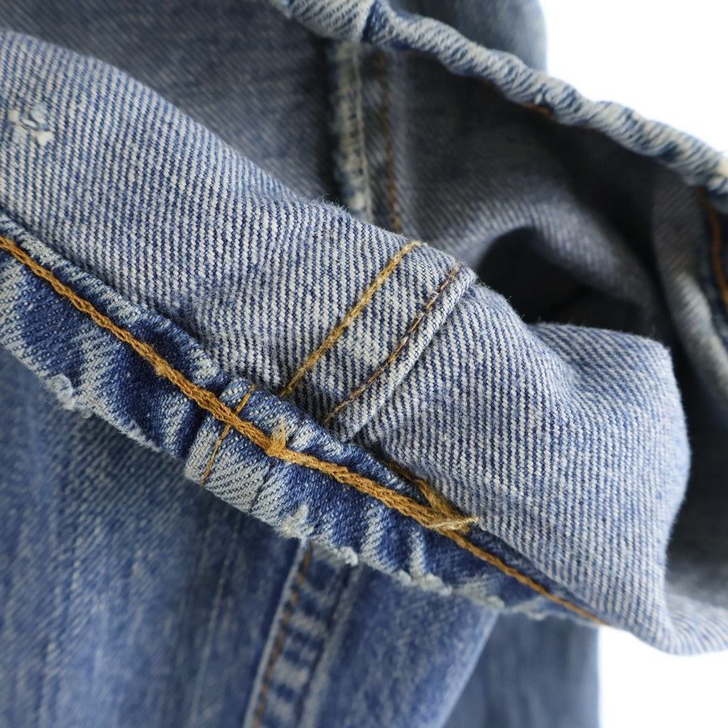 Levi's(リーバイス) 70S VINTAGE 517 66後期 オレンジタブ ボタン裏8 42TALON フレアデニムパンツ ブルー
