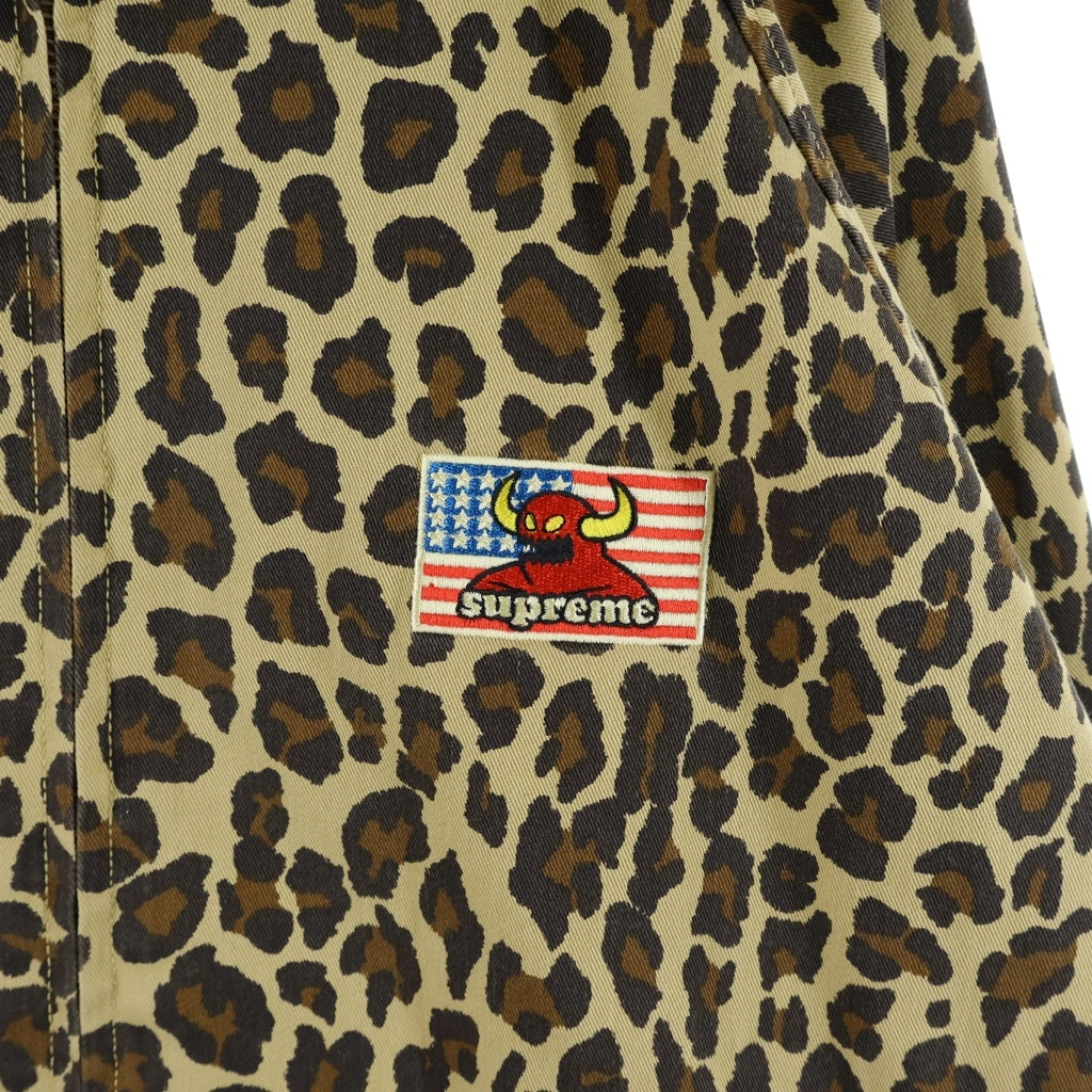 SUPREME(シュプリーム) 24SS ×Toy Machine Harrington Jacket トイマシーン ハリントン ロゴデザイン レオパード柄 ジップアップジャケット ブラウン