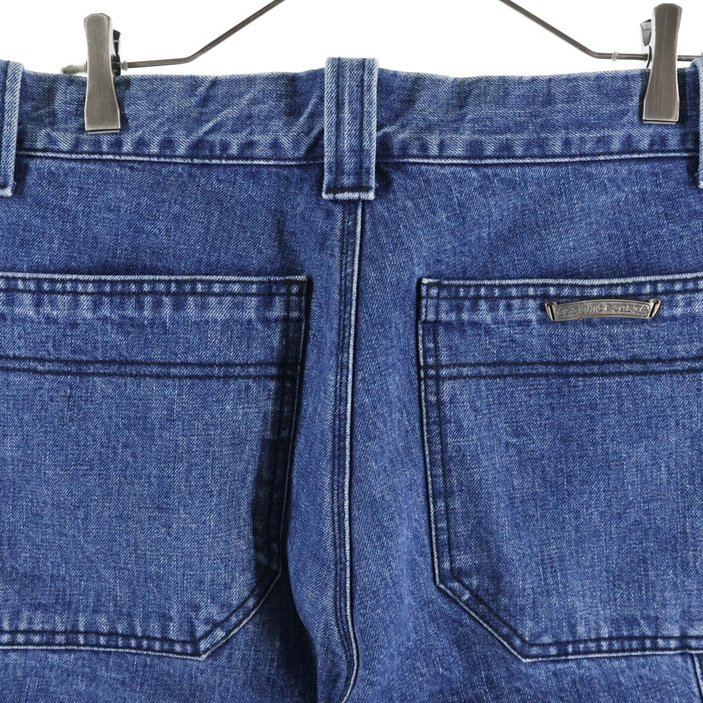 CHROME HEARTS(クロムハーツ) CARPENTER DOUBLE KNEE DENIM SHORTS カーペンター デニムショーツ ハーフパンツ クロスボール ブルー