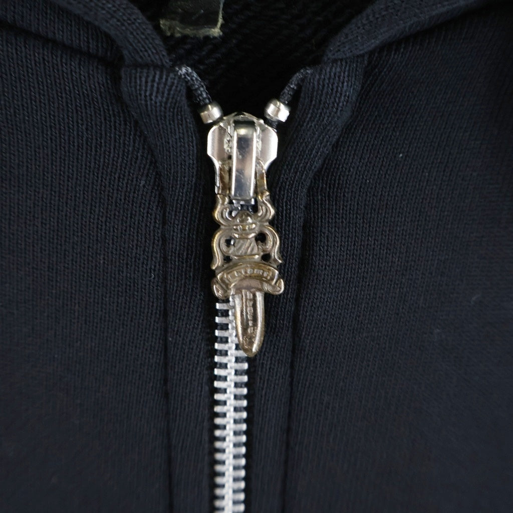 CHROME HEARTS(クロムハーツ) SWTSHRT HD ZIP HRSSHE LTHR ホースシューレザージップフーディー ブラック