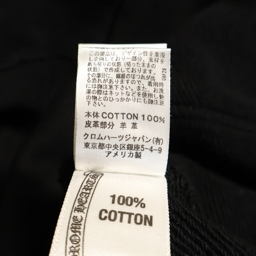 CHROME HEARTS(クロムハーツ) SWTSHRT HD ZIP HRSSHE LTHR ホースシューレザージップフーディー ブラック