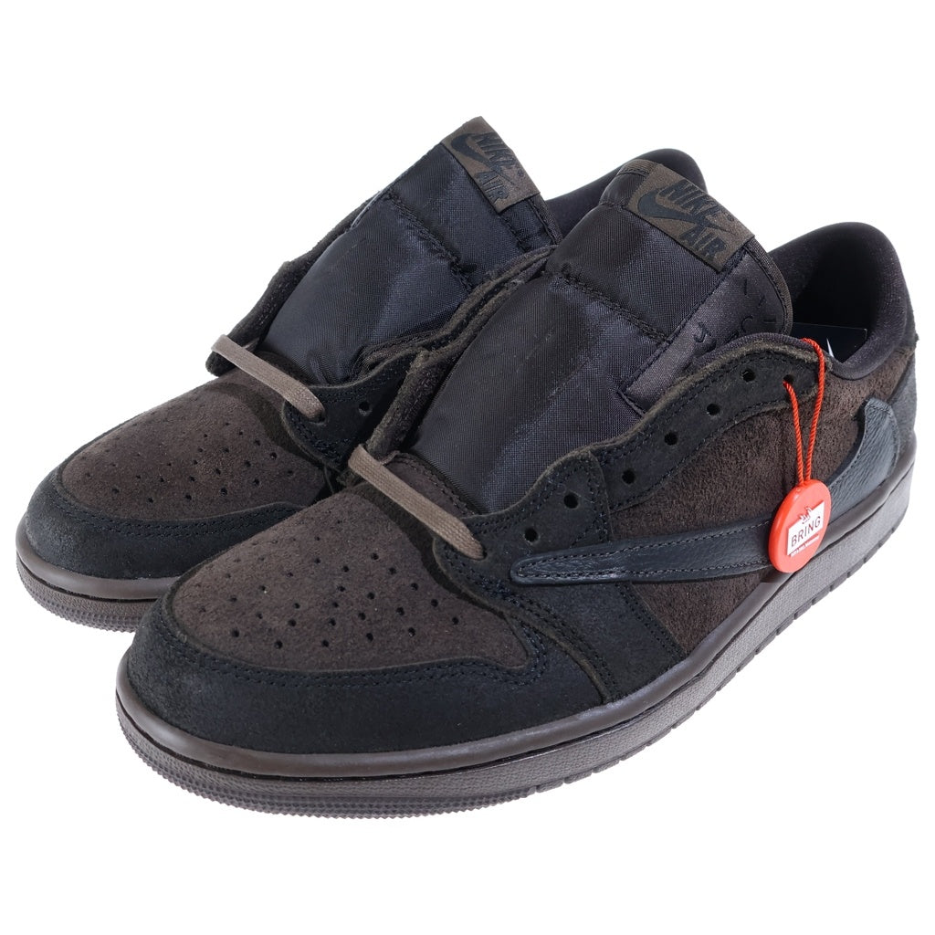 NIKE(ナイキ) ×TRAVIS SCOTT AIR JORDAN 1 LOW OG SP VELVET BROWN トラヴィススコット エアジョーダン1 ベルベットブラウン ローカットスニーカー US10/28cm DM7866-202
