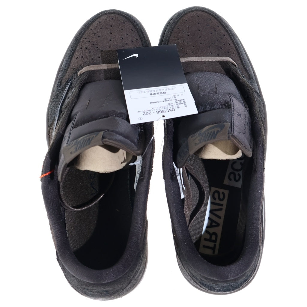NIKE(ナイキ) ×TRAVIS SCOTT AIR JORDAN 1 LOW OG SP VELVET BROWN トラヴィススコット エアジョーダン1 ベルベットブラウン ローカットスニーカー US10/28cm DM7866-202