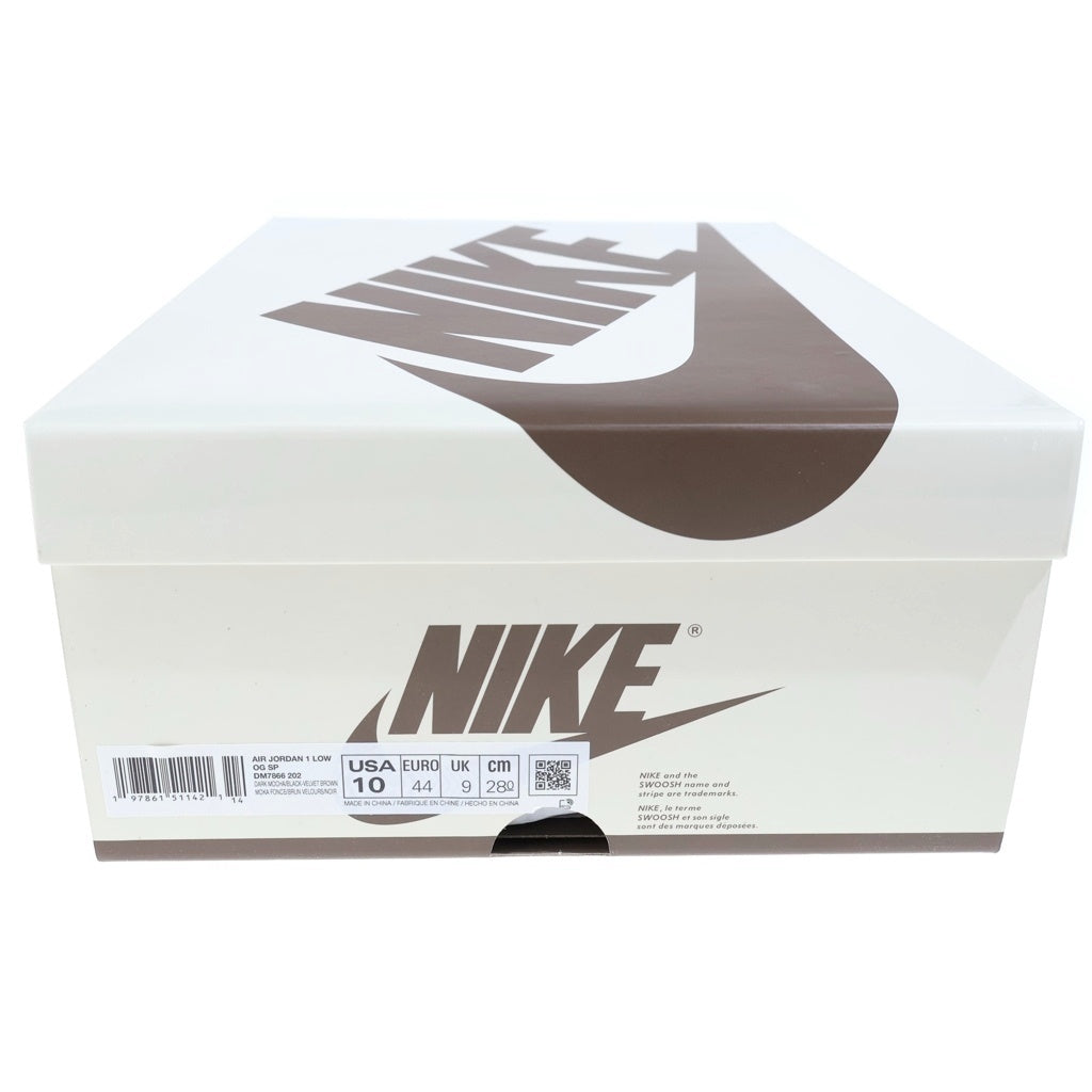 NIKE(ナイキ) ×TRAVIS SCOTT AIR JORDAN 1 LOW OG SP VELVET BROWN トラヴィススコット エアジョーダン1 ベルベットブラウン ローカットスニーカー US10/28cm DM7866-202