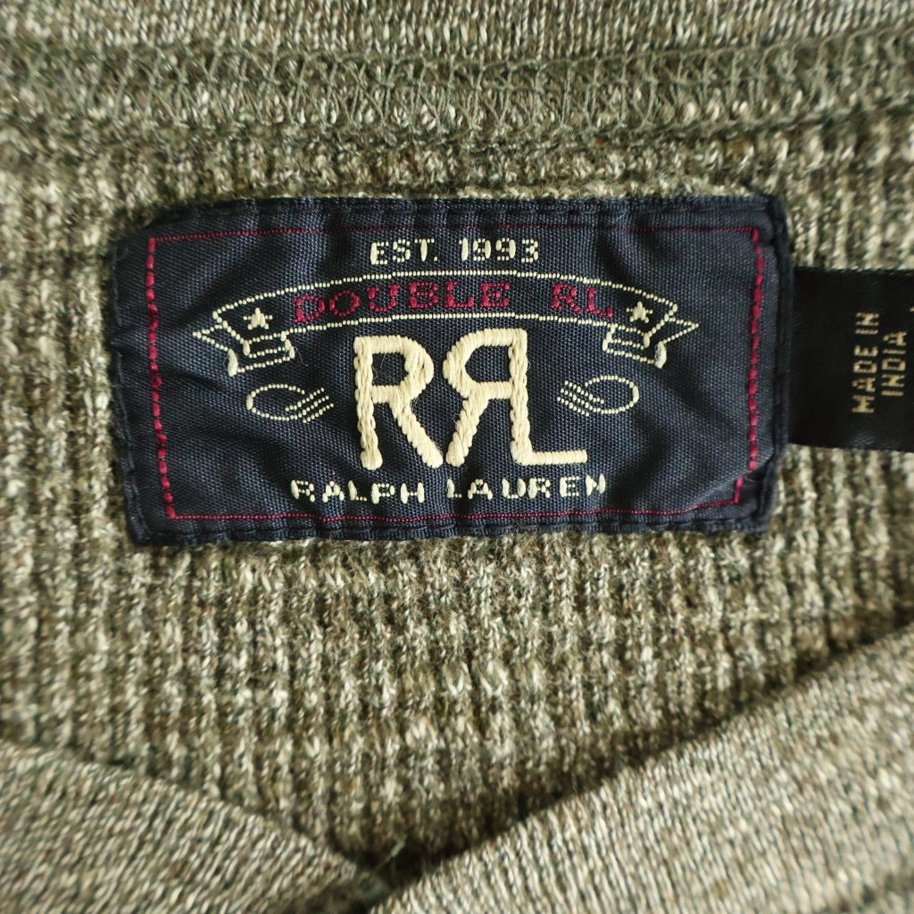 RRL(ダブルアールエル) ヘンリーネック カットソー 長袖Tシャツ グリーン