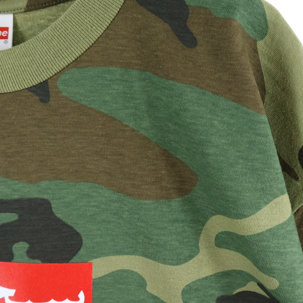 SUPREME(シュプリーム) 26SS Arabic Box Logo Tee アラビック ボックスロゴデザイン カモ柄 クルーネック カットソー 半袖Tシャツ カーキ