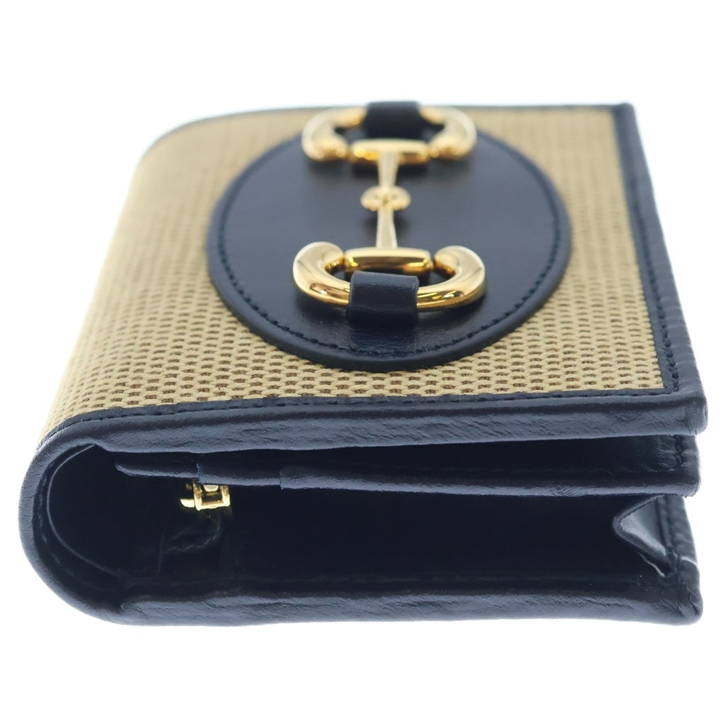 GUCCI(グッチ) ホースビット コンパクトウォレット 二つ折り財布 ベージュ 621887 レディース